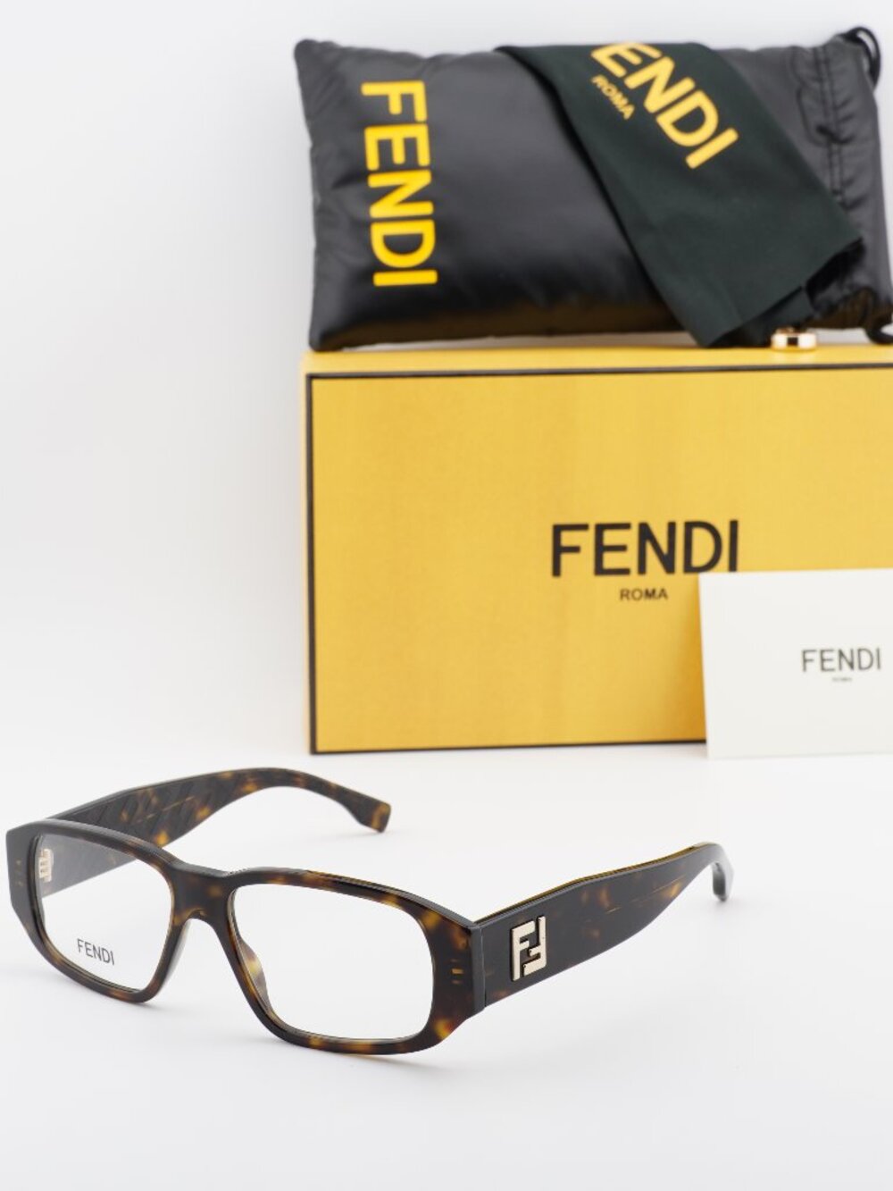 Fendi FE50115I 052 Rectangle Eyeglasses 54mm - Havana